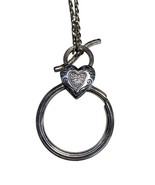 Brighton Toggle Necklace Heart Charm Crystal Silver-Tone 18-20” Gold Rev... - $840.75 MXN