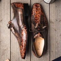 Anzio Genuine Alligator and Classic Calfskin Dress Oxford Shoes Rustic Orix image 11
