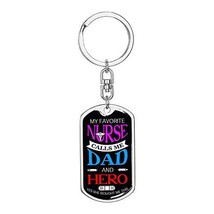 Nurse Dad Dog Tag Pendant Keychain Stainless Steel or 18k Gold - £33.25 GBP