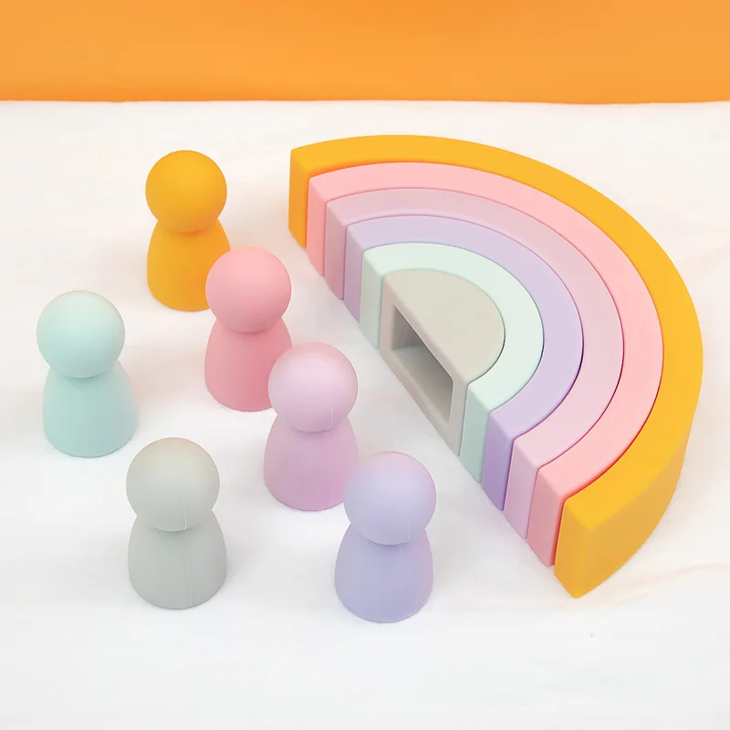 TYRY.HU New Rainbow Silicone Building Block Baby Silicone Teether BPA Free -B - £18.17 GBP