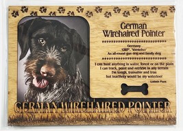 German Wirehaired Poniter Dog Profile Laser Engraved Wood Picture Frame Magnet - $9.90