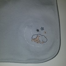 Parent&#39;s Choice Sheep Lamb Waffle Knit Cotton Thermal Baby Blanket Moon Stars - £11.82 GBP