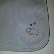 Parent&#39;s Choice Sheep Lamb Waffle Knit Cotton Thermal Baby Blanket Moon Stars - £11.45 GBP