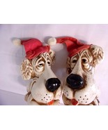 Christmas Dog Banks 2 Vtg Santa Hat Bloodhound or Basset Hound Niagara P... - $62.36 CAD