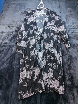 Spiritual Gangster Dress Womens One Size Tan Black Floral Open Front Drawstring - £13.29 GBP
