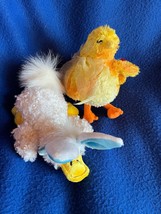 Lot of TY Yellow CHICKIE &amp; DanDee White Curly Haired DUCK w Easter Bunny Rabbit - £8.89 GBP