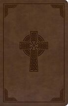 An item in the Books & Magazines category: KJV Large Print Personal Size Reference Bible, Brown Celtic Cross LeatherTouch, 