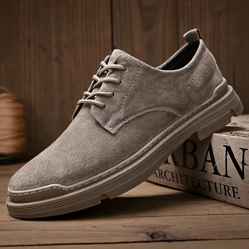 Fashion Suede Leather Brand Oxfords Man Luxury Casual Shoes Breathable A... - £55.43 GBP