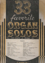 33 Favorite Organ Solos for Church and General Use 1941 Song Book - £1.56 GBP