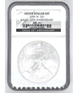 2006-W Silver Eagle NGC MS69 Eagle 20th Anniversary silver Dollar Set - $251.79