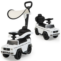 3-In-1 Ride on Push Car Mercedes Benz G350 Stroller Sliding Car with Canopy-Whit - $159.99