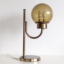 Bergboms Brass Table Lamp B-118, Crackle Glass Globe Shade, Vintage Scandinavian - £346.89 GBP