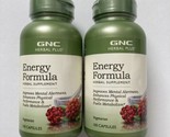 2 Pack - GNC Herbal Plus Energy Formula, 100 Capsules Ea, Exp 05/2025, S... - £28.74 GBP