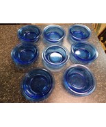 Antique Hazel Atlas Moderntone Blue Depression Cobalt Glass 5&quot; Berry Bow... - $1,881.48 MXN
