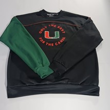 Addidas University Miami Hurricanes Men's Black & Green Pullover Sweater Size M image 11