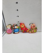 Hallmark 1980 1981 Shirt Tales Fabric Tree Trimmer Christmas Ornament lot 4 - $18.95