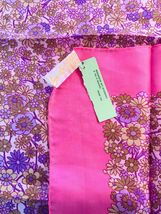  Vintage Glentex Silk Blend  Scarf Hand rolled in Japan Dark Pink Floral... - $23.76