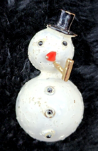1950s Signed ART Arthur Pepper MCM White Enamel Snowman Jeweled Brooch P... - £233.62 GBP