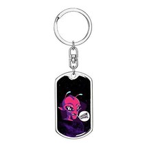 Friggin&#39; Alien Dog Tag Pendant Keychain Stainless Steel or 18k Gold - £29.72 GBP