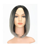 Short Bob Wigs For Women Synthetic Hair Heat Resistant Black to Gray 12i... - £11.79 GBP