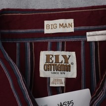 Ely Cattleman Shirt Mens 3XL Burgundy Striped Big Man Long Sleeve Western Pearl - £23.33 GBP