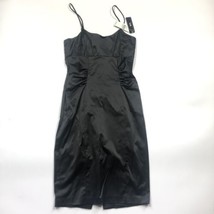 BCX Black Party Dress Spaghetti Strap Cocktail Dance Sexy Slit Size 7 NWT NEW - £24.64 GBP