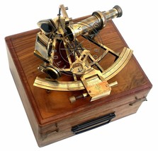 8&quot;Vintage Heavy German Working Sextant Marine Nautical Collectible Wooden Box 8 - £80.37 GBP