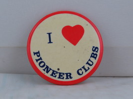 Vintage Religious Pin - I Heart Pioneer Clubs - Celluloid Pin  - £11.99 GBP