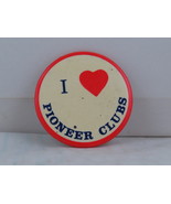 Vintage Religious Pin - I Heart Pioneer Clubs - Celluloid Pin  - $15.00