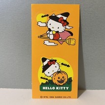 Vintage Sanrio 1984 Hello Kitty Broom Pumpkin Halloween Stickers - £11.98 GBP