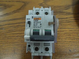 Merlin Gerin 60157 Multi 9 C60N Type D 5A 2p 240V Din Rail w/ Aux &amp; Lock... - $50.00
