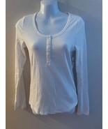 Women&#39;s Gap Rib Henley Long Sleeve White Shirts Size S M L XL XXL NWT - £11.26 GBP