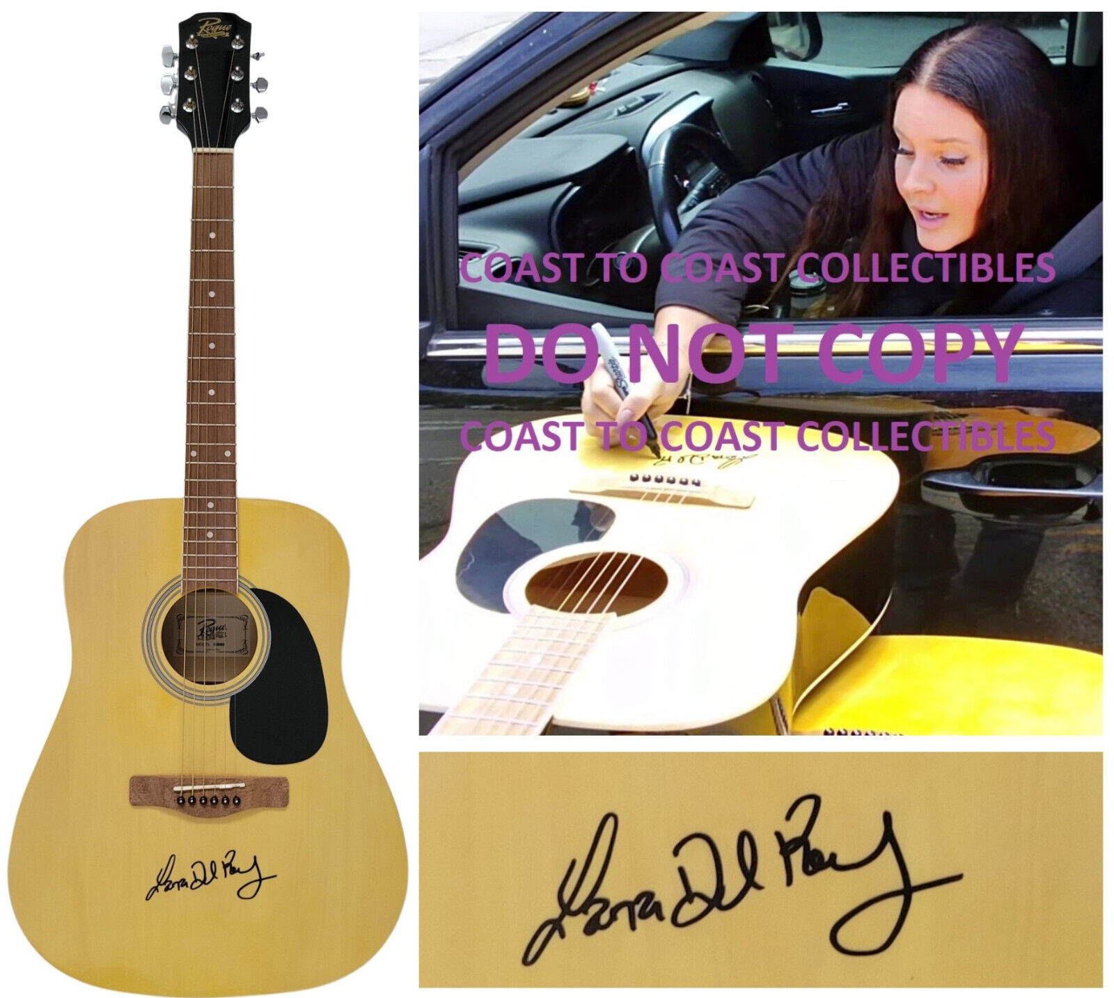 Primary image for Lana Del Rey signed full size acoustic guitar COA exact proof autographed