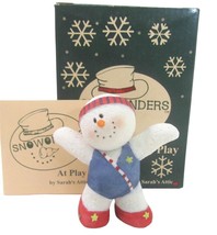 Snowonders Tumblina Gymnast Snowman Figurine Sarah&#39;s Attic At Play 2001 vtg 9334 - £11.68 GBP