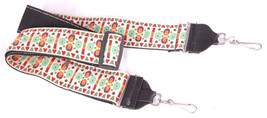 Vtg Woven CAMERA STRAP-2&quot; Wide-Faux Leather End-Swivel Clip-Hippie-Unique Rare - £44.83 GBP