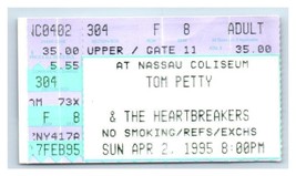 Tom Petty &amp; The Heartbreakers Ticket Stub Avril 2 1995 Uniondale New York - £32.65 GBP