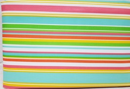 Eco Vinyl Flannel Back Tablecloth, 70&quot; Round (4-6 People) Multicolor Stripes, Dii - £14.28 GBP