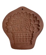 Pottery Clay Shortbread Cookie Mold Terracotta Basket of Fruit 5&quot; Cottag... - $149.97 MXN
