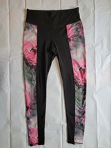 Athleta Womens Medium Chaturanga Floral Bloom Black Yoga Athletic Leggings - $13.36