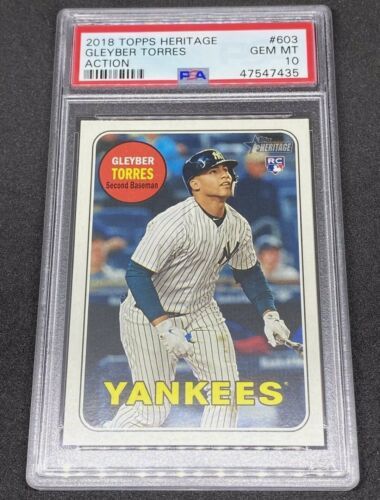 2018 Topps Heritage Gleyber Torres Action Rookie RC PSA 10 Gem Mint - $349.00