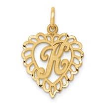 14K Gold Initial K Charm Jewelry FindingKing 23mm x 15mm - £59.18 GBP