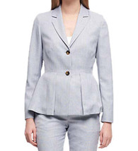 DKNY Womens Peplum Two Button Blazer Size 10 Color Blue - £108.39 GBP