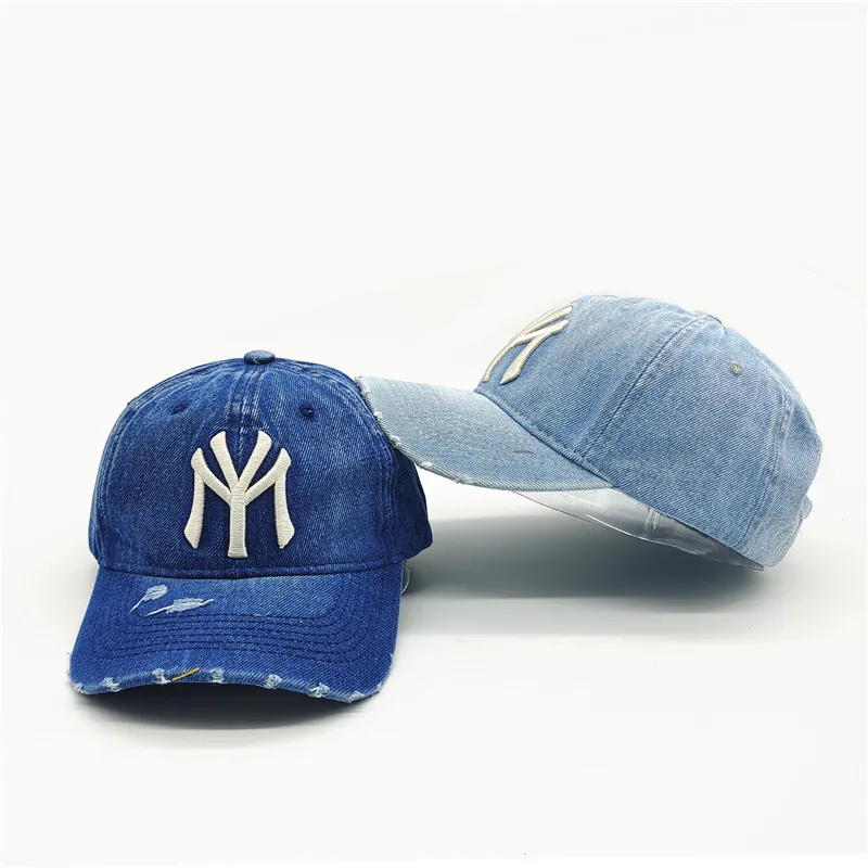 New adult men casual vintage denim MY NY embroidery baseball cap Women cotton - £14.20 GBP+