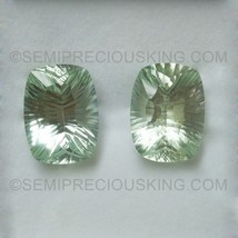 Natural Green Amethyst 20x15mm Cushion Concave Cut 17.7 Carats Pale Green Color  - £365.28 GBP