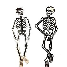 2pc-Gothic Glitter WOOD CUTOUT SKELETON PLAQUE Wall Door Sign Crafts Dec... - $129.92 MXN