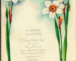 A Happy Easter Textured Flowers Poem Cabin Scene 1921 DB Postcard E3 - $5.89