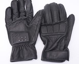 Triumph Genuine Leather Black Motorcycle Gloves Large with Perforations - $64.50