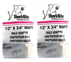 Male Connector 1/2&#39;&#39; CTS x 3/4&#39;&#39; Dia NPT Push To Connect, SharkBite 2565... - $0.99
