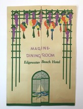 Edgewater Beach Hotel Marine Dining Room Menu September 20, 1933 Rare - £54.84 GBP