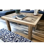 Small Patterned Coffee Table | Rustic Wood | Scaffold Boards | THE BRAD - $355.60 CAD